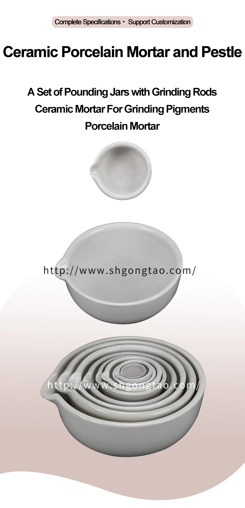 Laboratory Ceramic Mortar Chinese Traditional Medicine