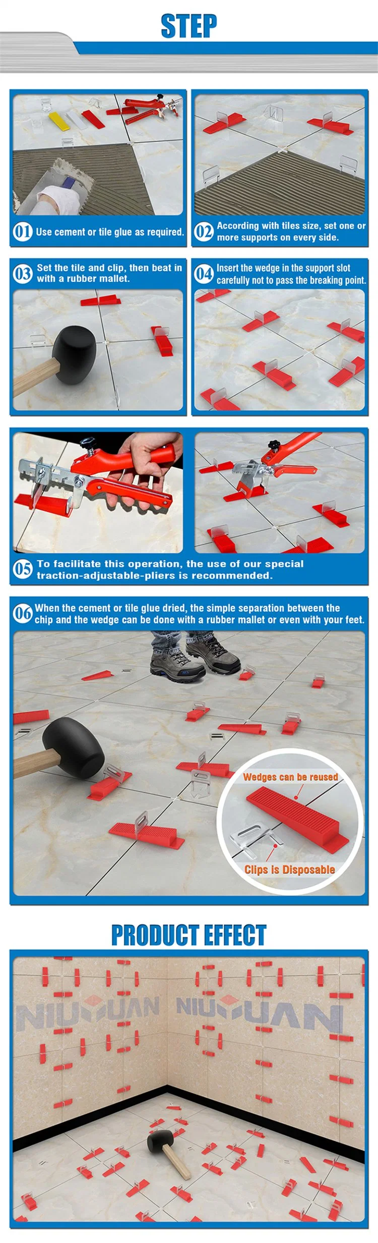 Niu Yuan Tile Leveling System, Tile Plier, Tile Spacer