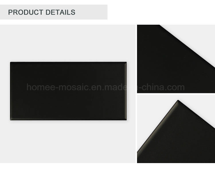 Matte Black Ceramic Porcelain Mosaic Kitchen Backsplash Brick Subway Tile