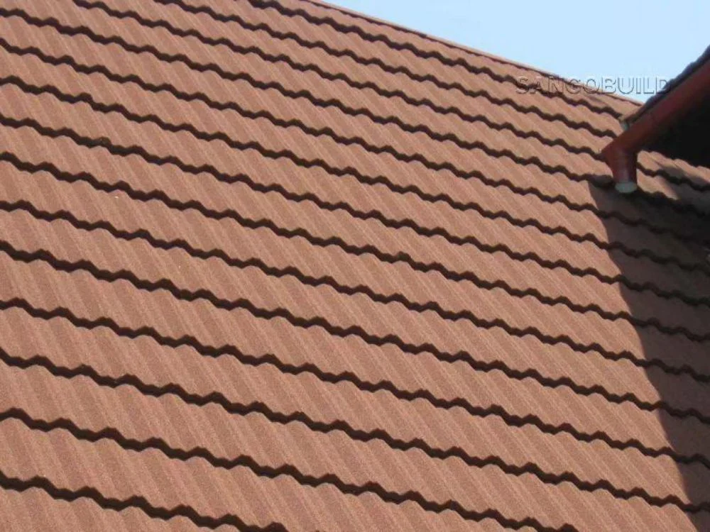 Kenya Black Color Roofing Materials Stone Coated Roof Tile