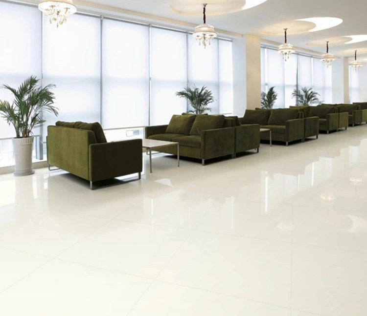 Glossy Surface Ivory White Nano Polished Soluble Salt Porcelain Floor Tiles