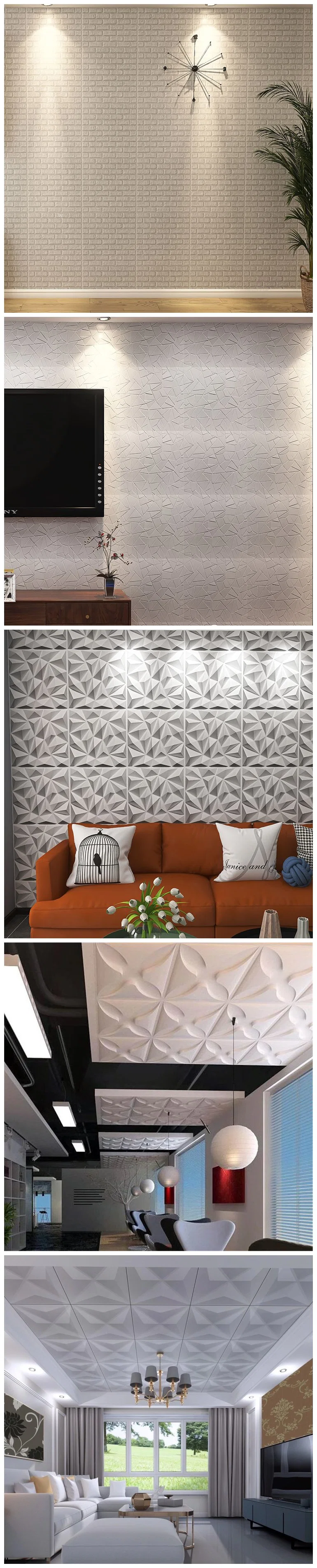 24X24 Inches Moistureproof 3D PVC Ceiling Tile for Home Decor