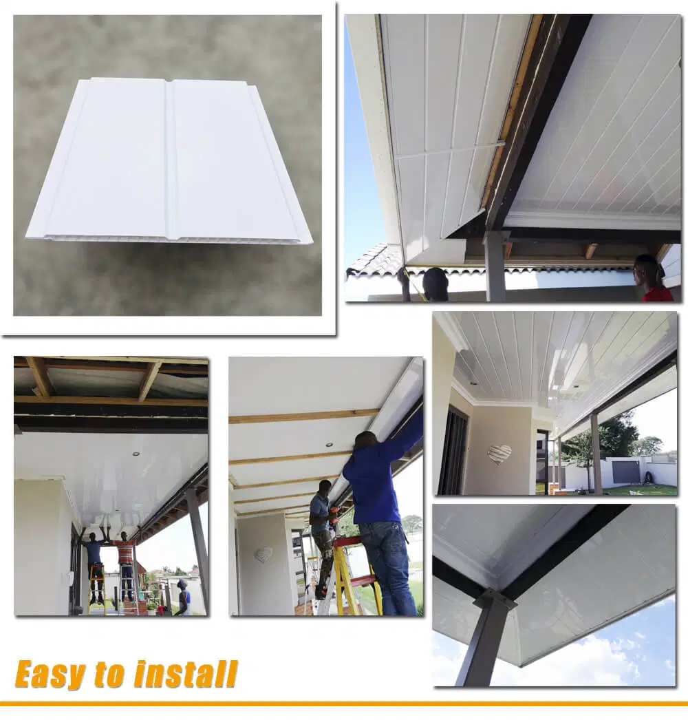 Hot Stamping Plafond Lambris PVC White Plastic Wall and Ceiling Panel Tiles