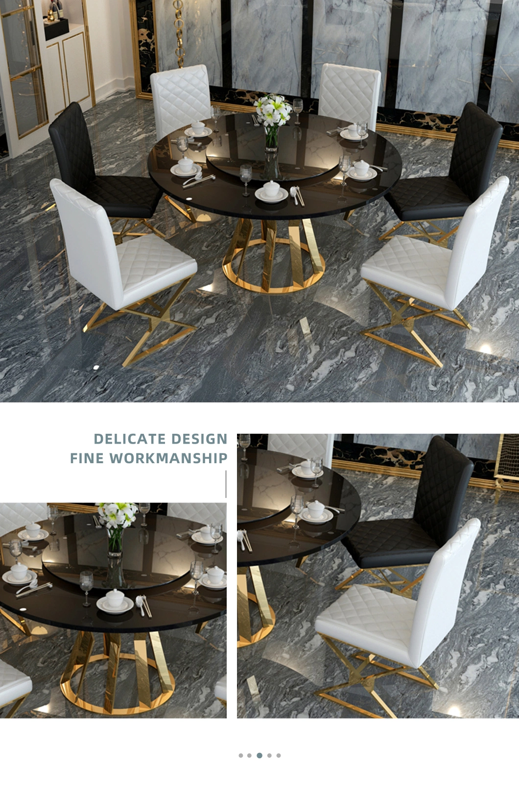 Modern Dining Room Furniture Restaurant Metal Dining Chairs Hotel Banquet Dining Set