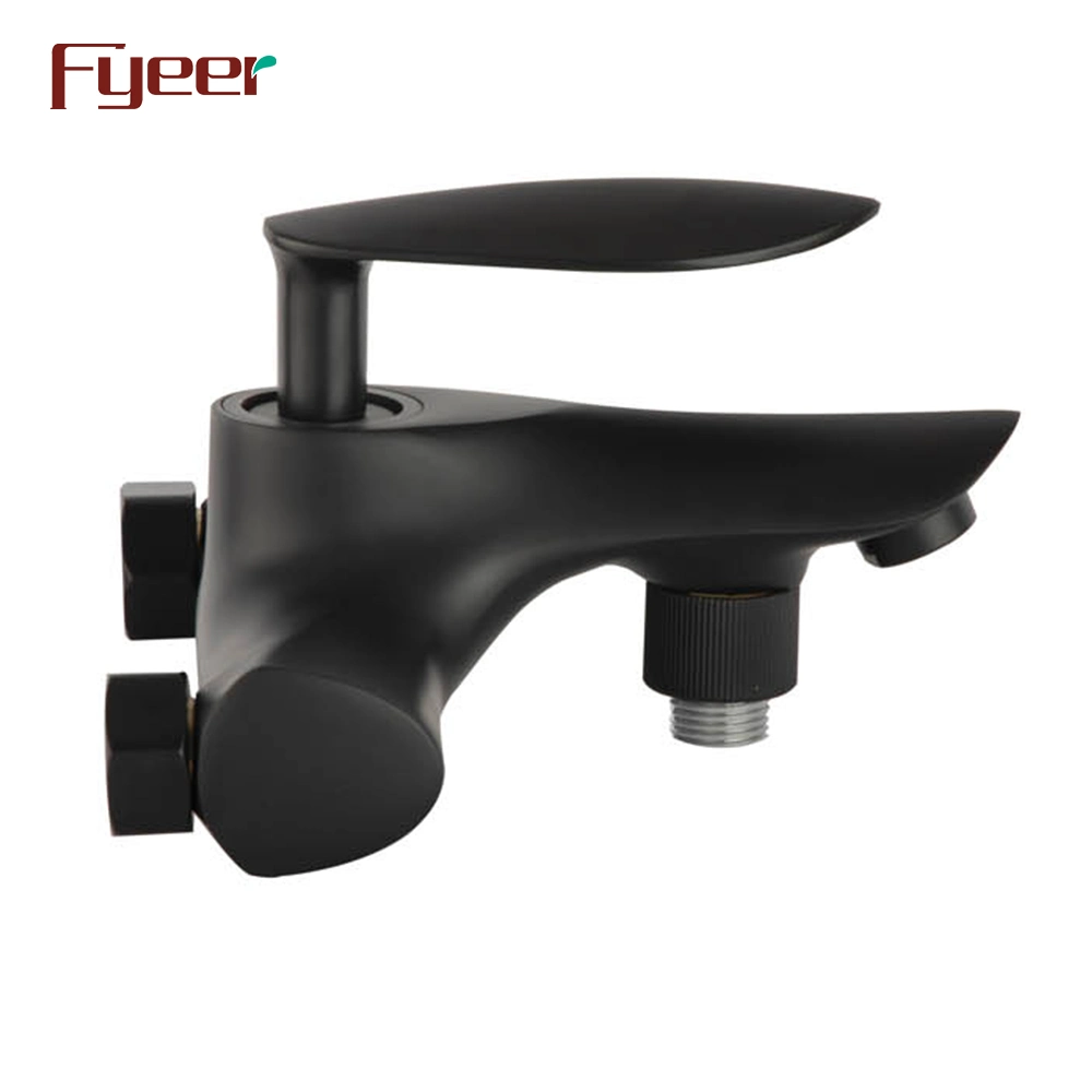 Fyeer Matte Black Wall Mounted Bath and Shower Bathtub Faucet