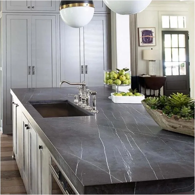 Dark Pietra Gray Marble Slab Tile for Kitchen Top/Table Top/Island/Countertop/Vanity Top