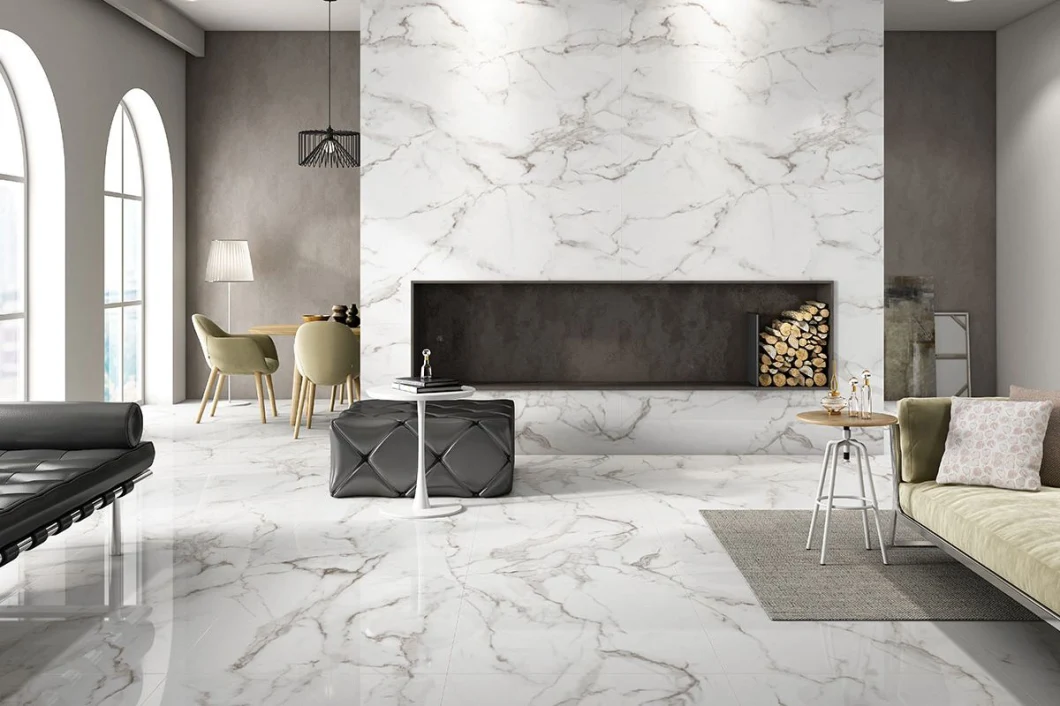 AAA Grade Carrara White Glazed Porcelain Tiles 600*1200