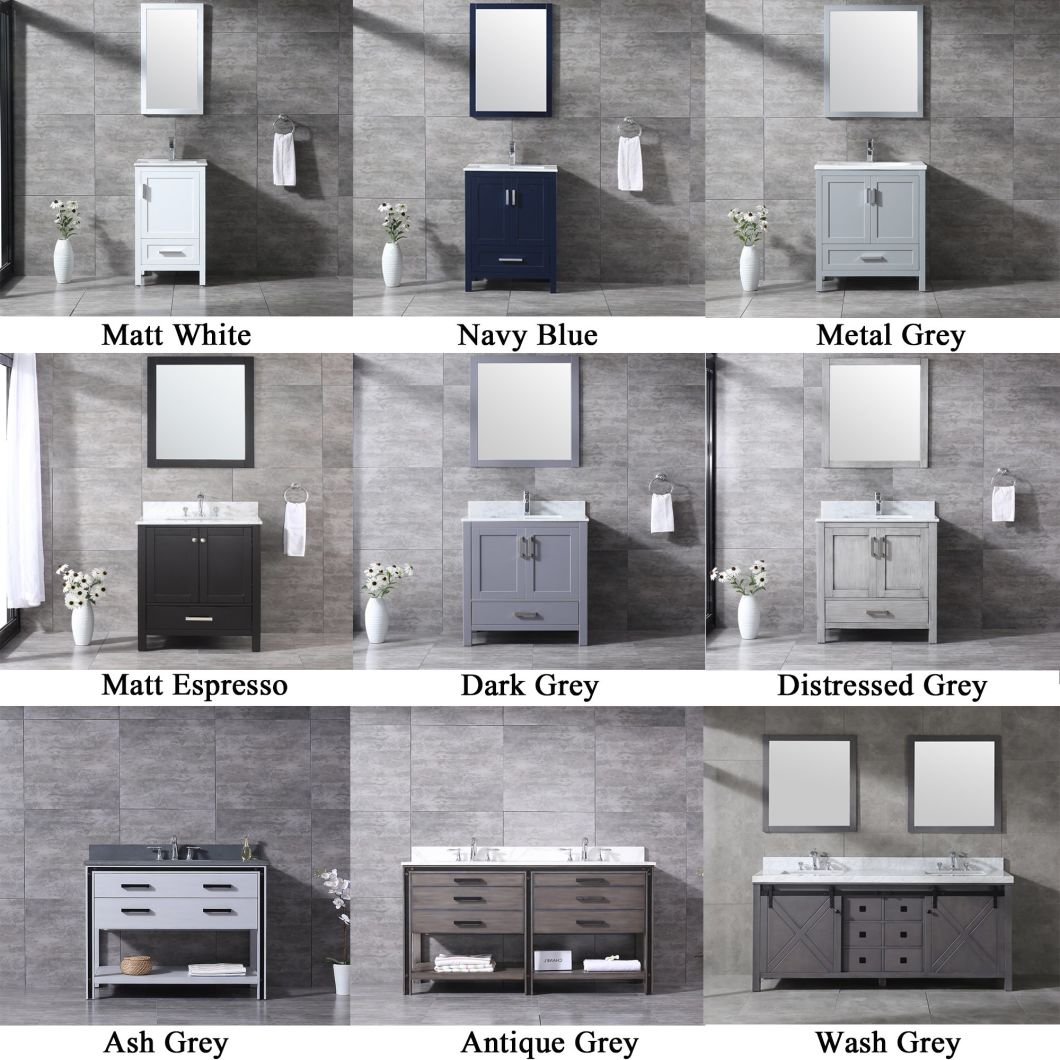 Navy Blue 60inch Unique Design Solid Wood Bathroom Vanities, Cabinets