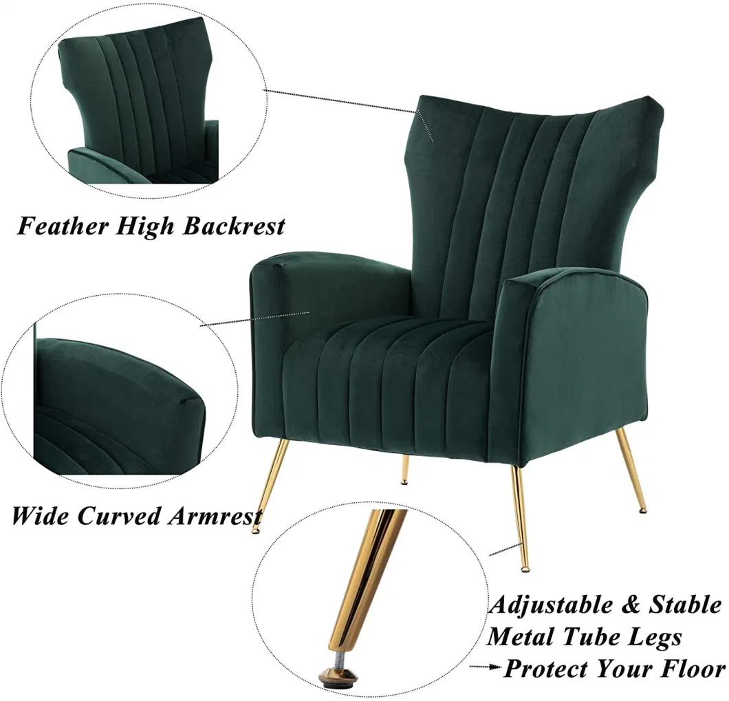 Latest Designs Velvet Accent Chair for Living Room Modern Leisure Chair