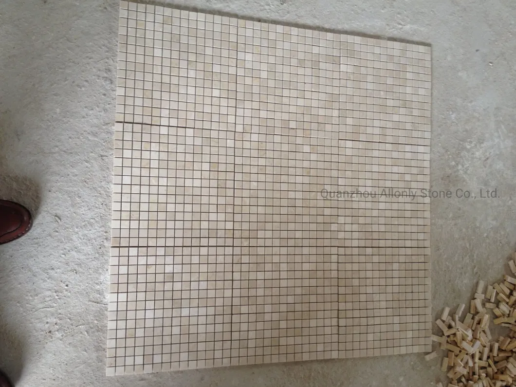 Natural Honed Crema Marfil Beige Marble Mosaic Tile for Floor and Wall