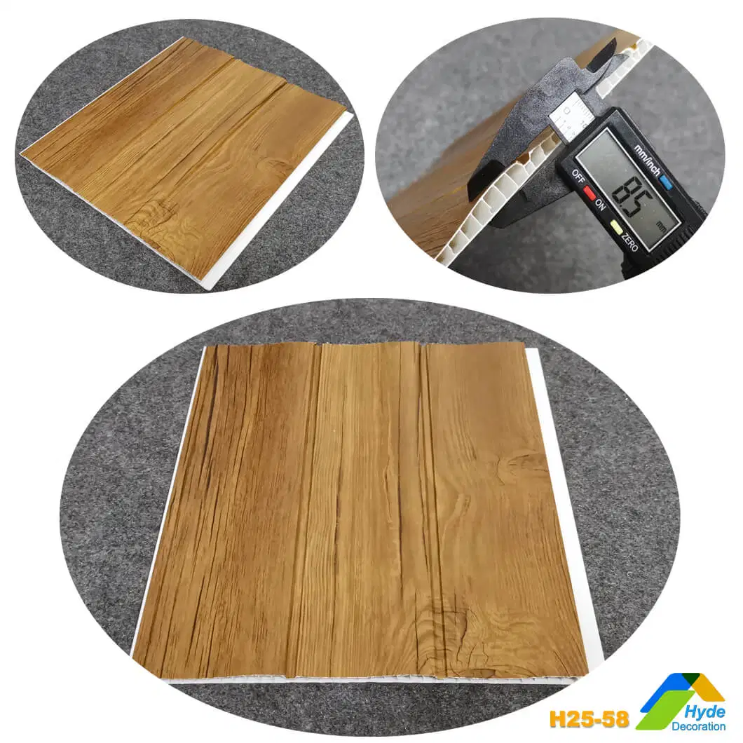 250mm Wide Wave PVC Roof Paneling 3D Wood Ceiling Tile for Wall Decor