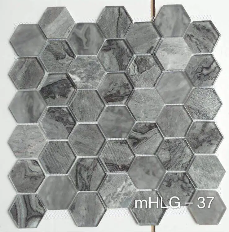 Crystal Glass Mix Marble Interior Decorative Mosaic Tile