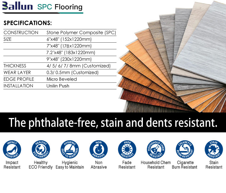 Wood Plastic Floor PVC Tiles Vinyl Tile Spc Flooring