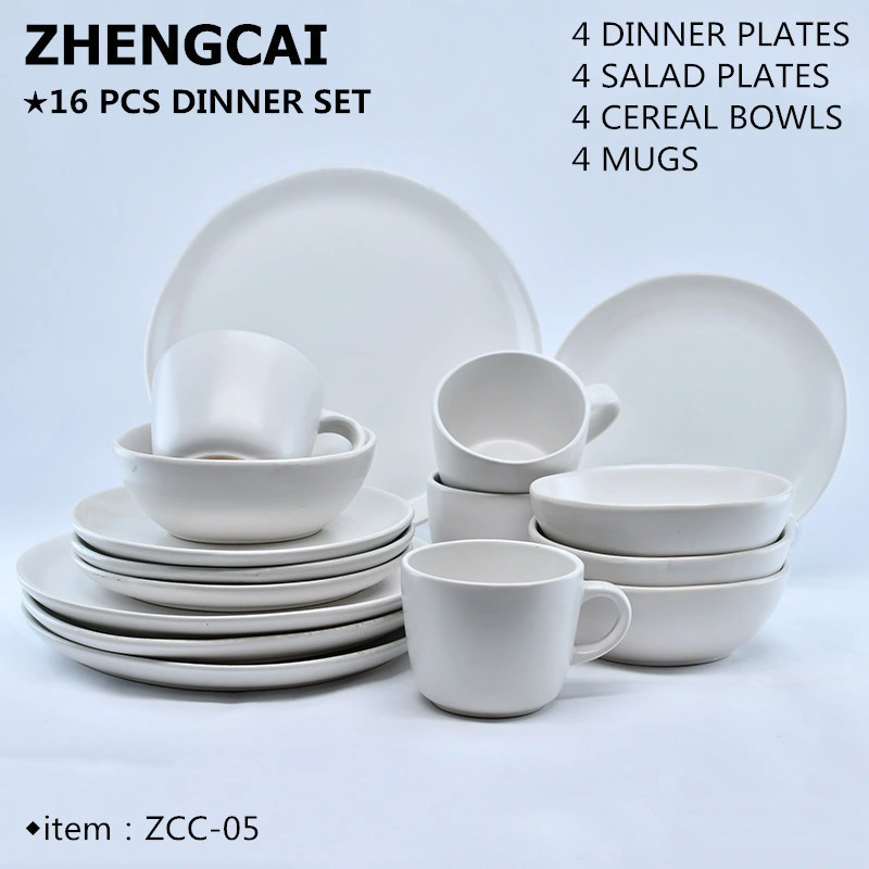 16PCS Stoneware/ Ceramic Grey Nordic Style Dinner Set