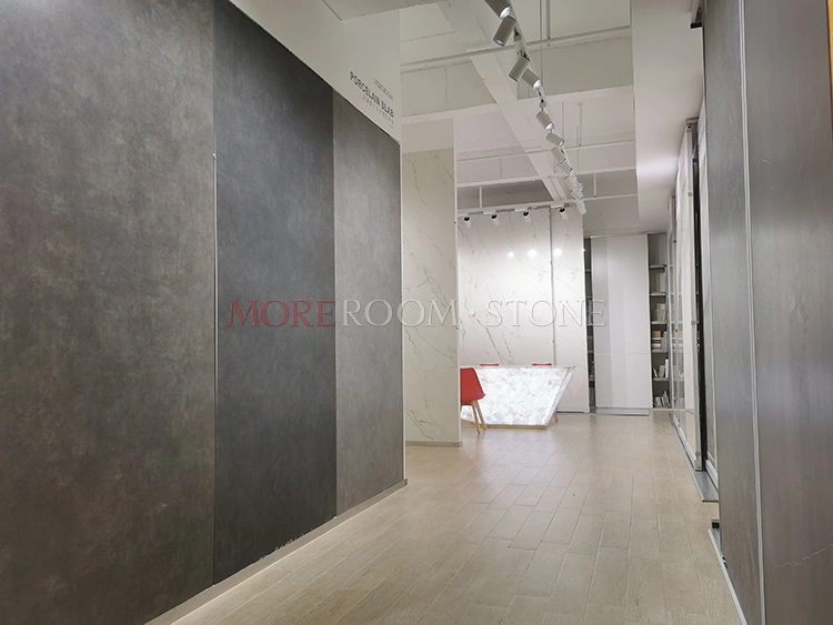 Dark Grey Porcelain Slab 3mm Modern furniture Wall Panel Decorative Concrete Porcelain Tile