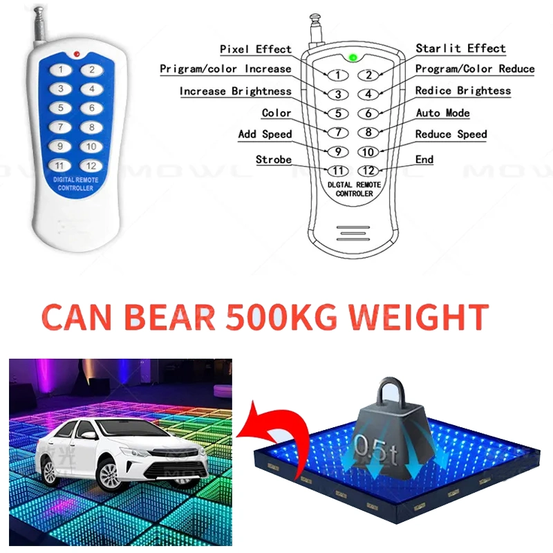 Sailwin Disco Party Portable LED Dancing Tiles 3D Mirror Dance Floor