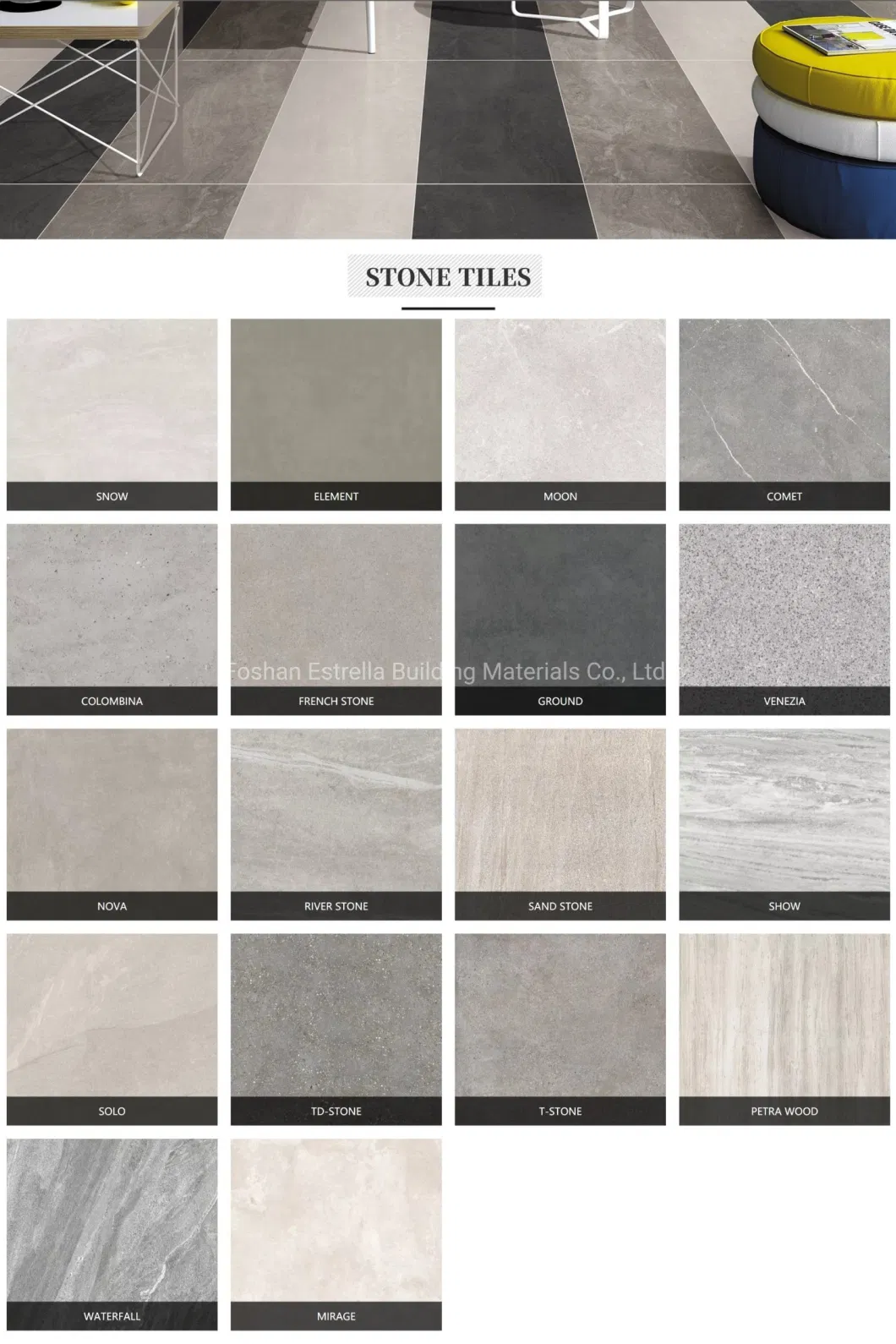 Rustic Porcelain Tiles Ceramic Tiles Cement Look Floor Wall Tiles Element Series