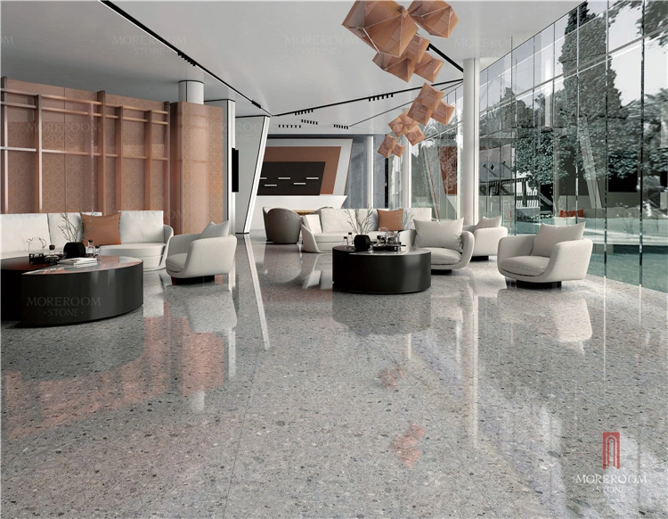 Anti Slip Beige Terrazzo Look Vitrified Porcelain Tile for Floor and Wall