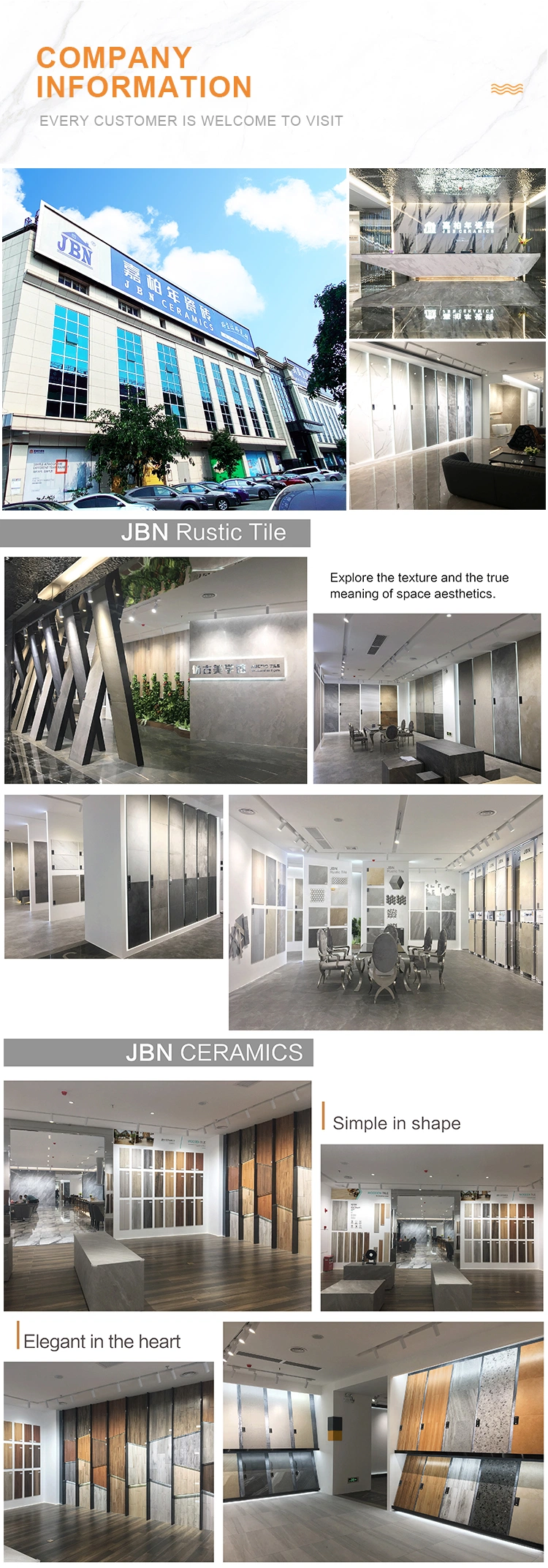 Foshan Jbn Both Shiny and Matt Surface Porcelain Marble Floor Tile Jm63785D-B