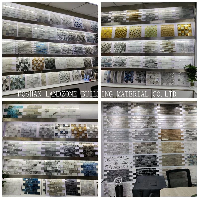 Herringbone Pattern Beige Marble Mosaic Tile for Interior Wall Design