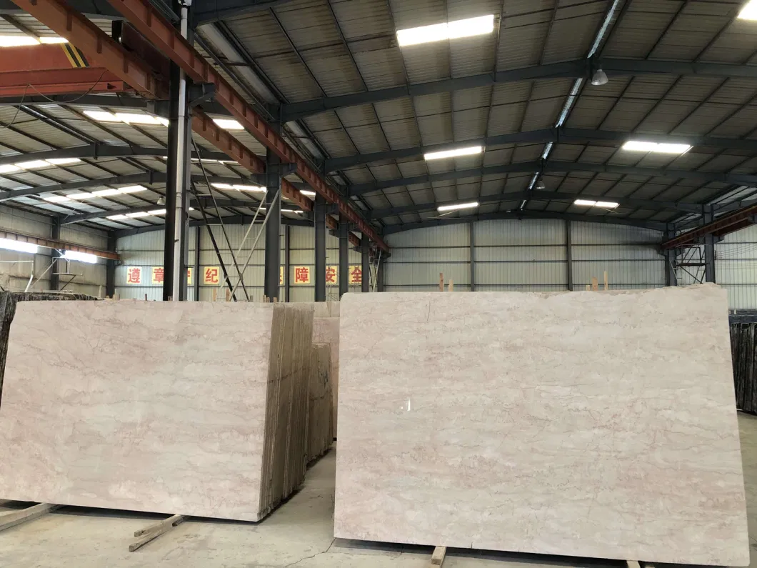 Polished Rose Beige Crema Marble Tile Slab Flooring Tops