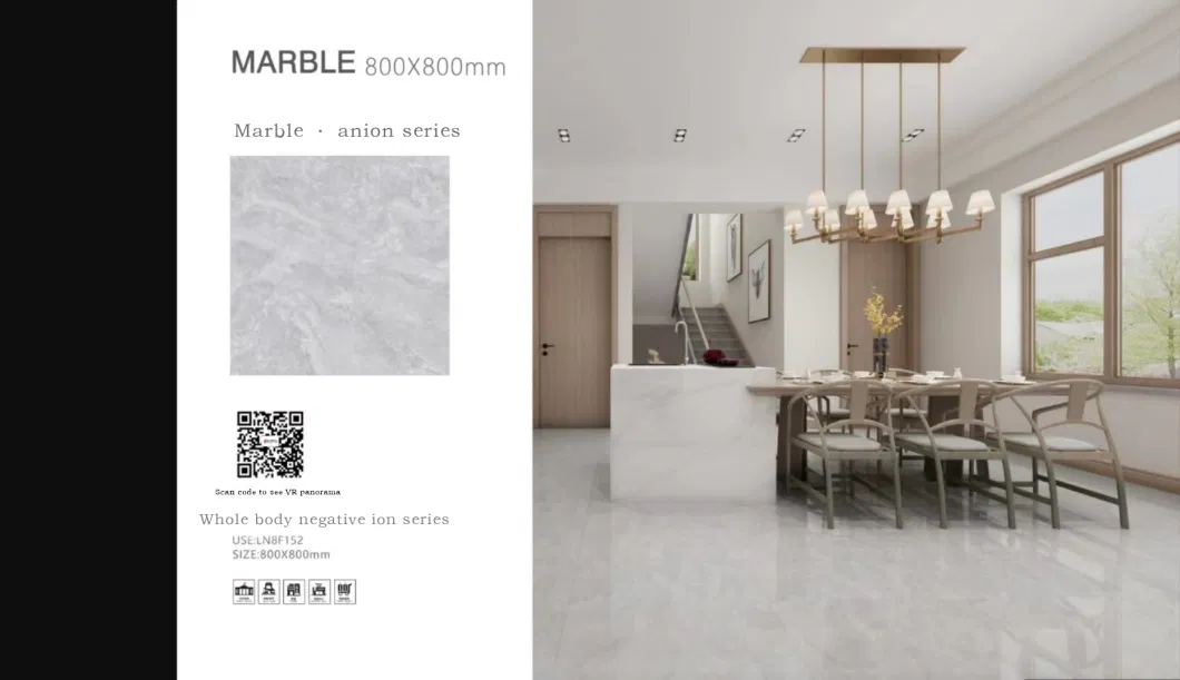 Foshan Ceramic Factory Light Gray Floor with Marble Simple Style