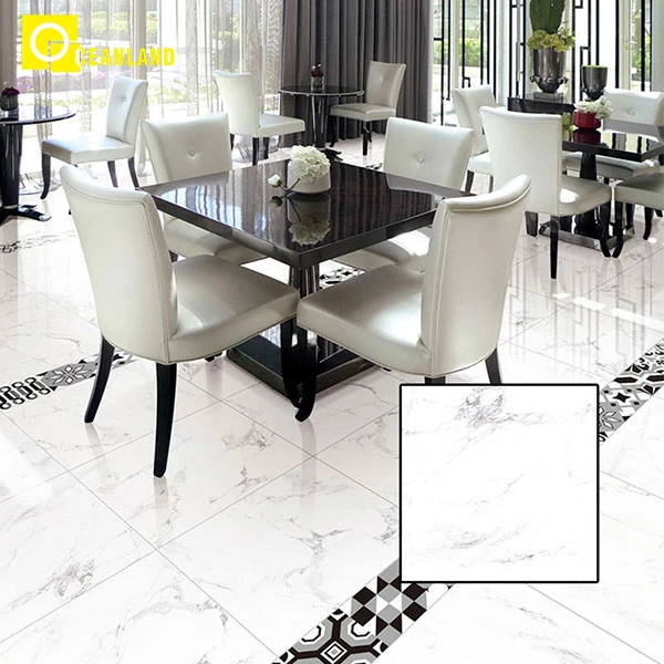 800X800 Dining Room Marble Look Floor Glazed Porcelain Tile