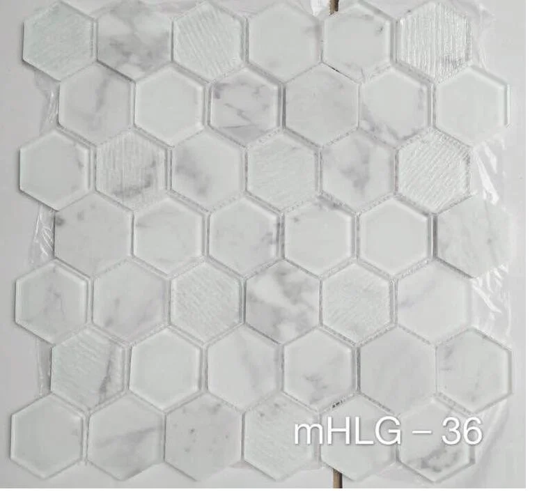 Crystal Glass Mix Marble Interior Decorative Mosaic Tile