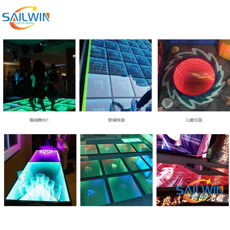 Sailwin Disco Party Portable LED Dancing Tiles 3D Mirror Dance Floor