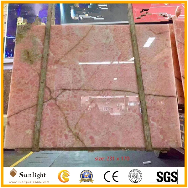 Polished Natural Stone Jade, Pink Onyx for Background Wall Tiles