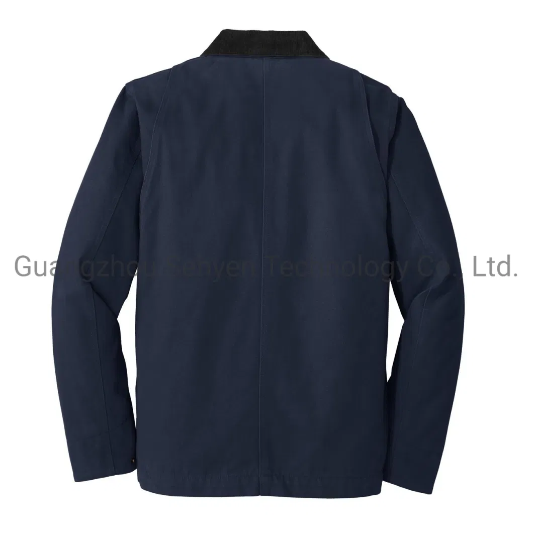 Custom Washed Duck Cloth Chore Coat Navy Blue