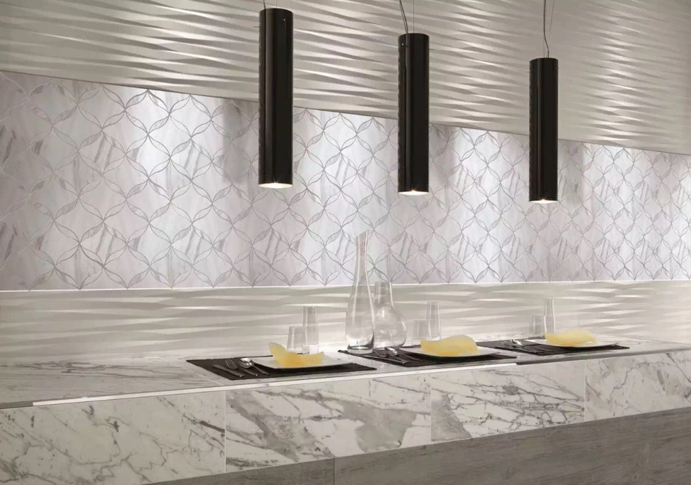 White Marble Mosaic and Mosaic Tiles for Wall Decoration