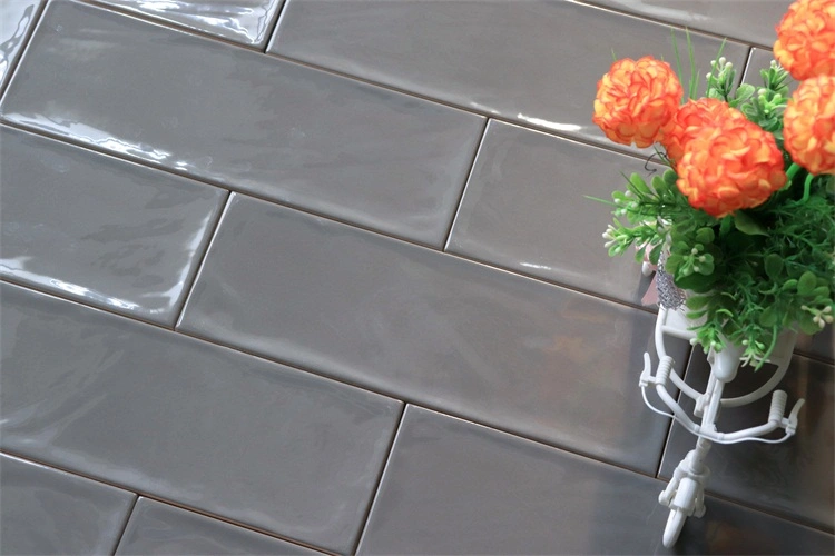 Grey Color Wave Surface Kitchen Subway Tiles