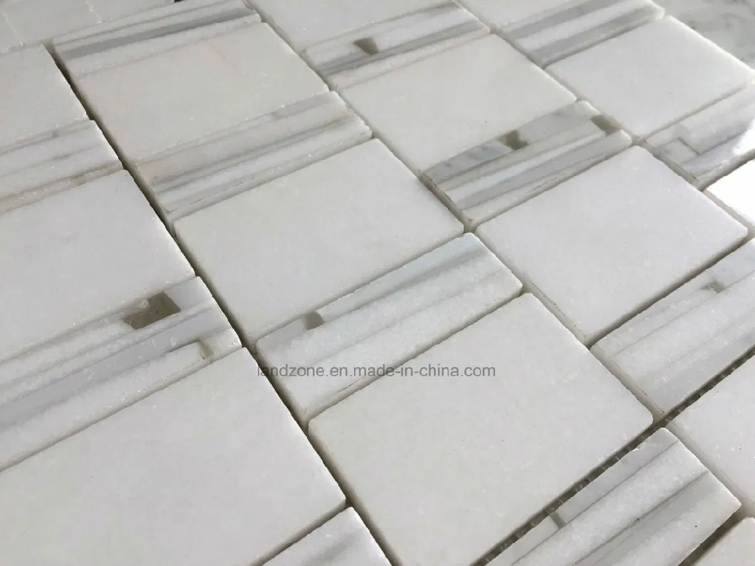 White Bone Shape Natural Marble Mosaic