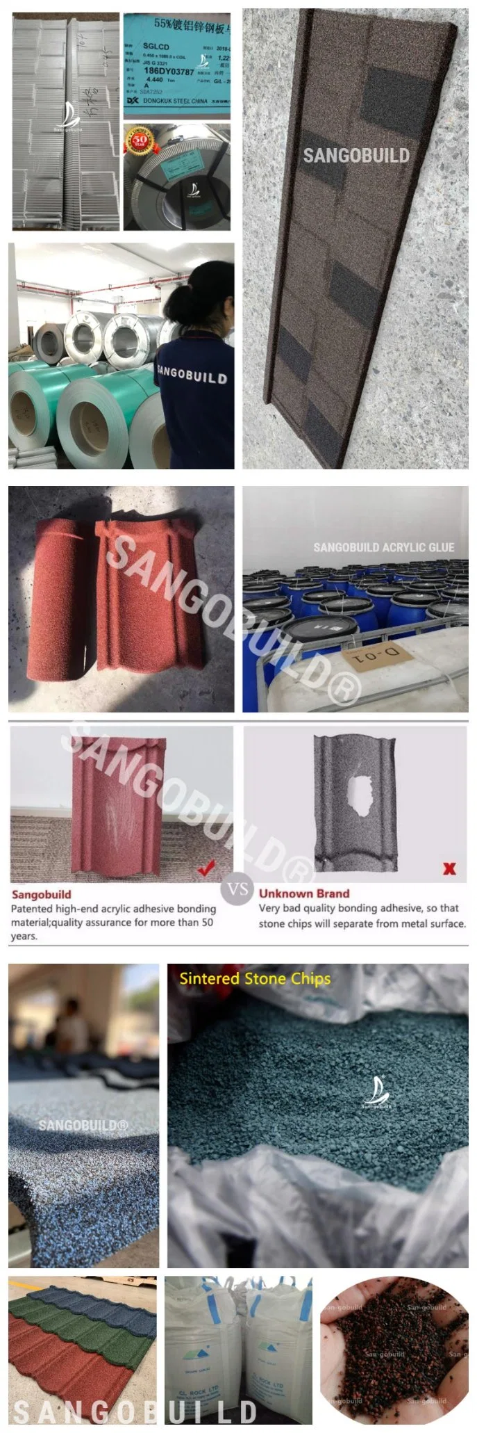 Zambia Roof Tiles China Color Metal Roofing Rolls Stone Coated Steel Sheet