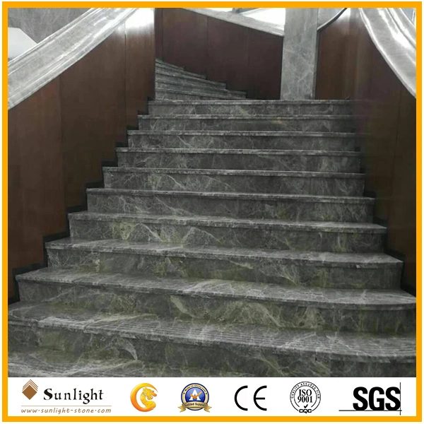 Customeize Popular Polished Grey Silver Mink Marble Tiles with White Veins