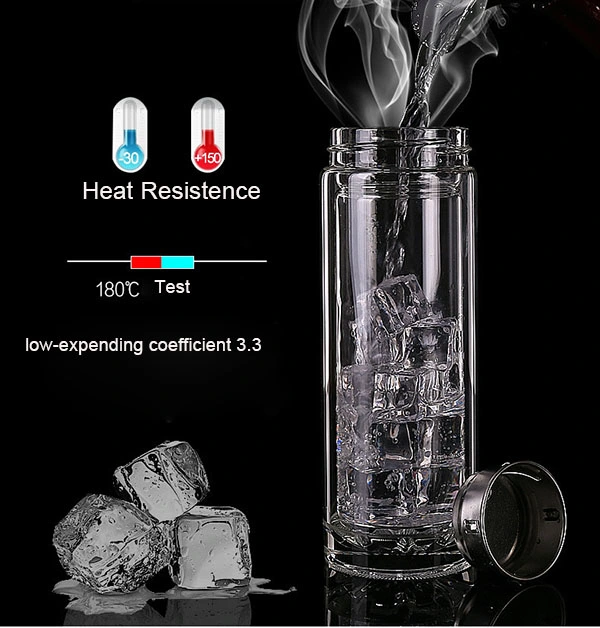 High Borosilicate Glass portable Glass Tea Bottle