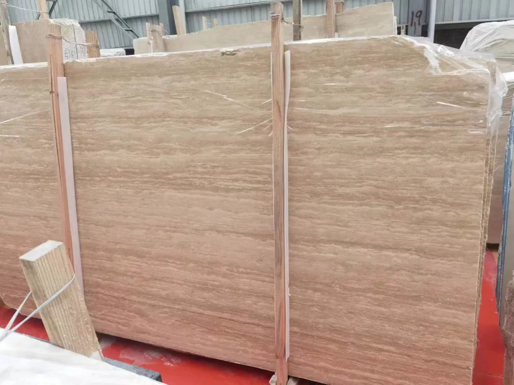 Italy Stone Slab Beige Travertine Wall Cladding Tile and Flooring Tile