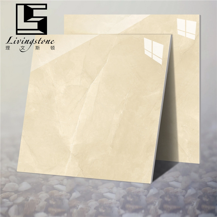 800*800mm Beige Color Full Polished Copy Marble Porcelain Floor Tiles