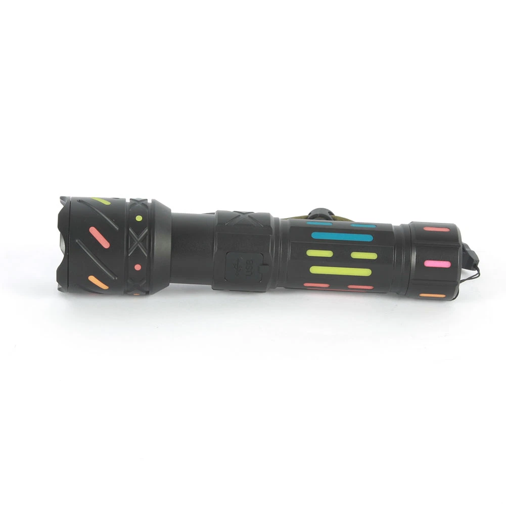 Yichen 700lm Rechargeable Zoomable LED White Laser Flashlight with Fluorescence Appearance