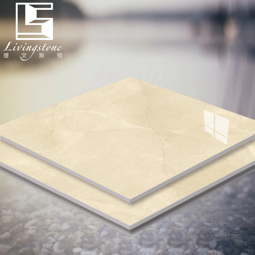 800*800mm Beige Color Full Polished Copy Marble Porcelain Floor Tiles