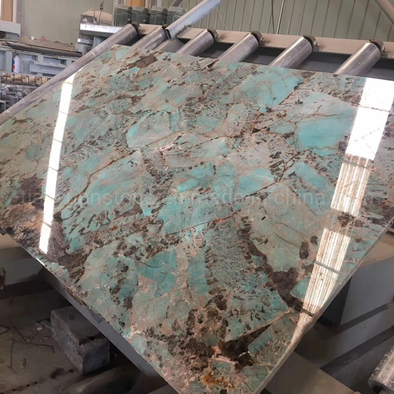 Natural Stone Amazonite Quartzite for Floor/Wall Slabs/Tiles/Countertop/Stairs/Column