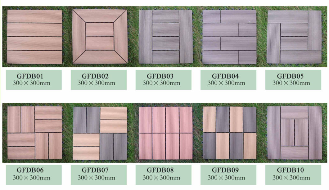 Composite Deck Tile/Non-Slip Wood Composite Decking Tiles