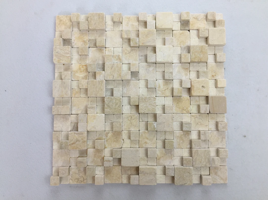 Cheap Cube 3D Brick Marble Mosaic Wall Tile for Sale