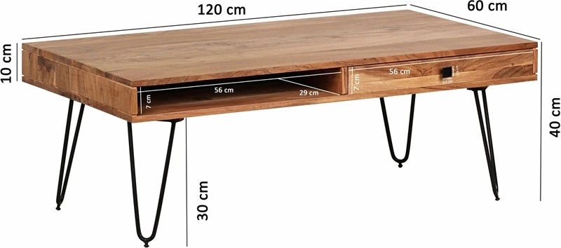 Blown Wooden Coffee Table with Flat Appearance