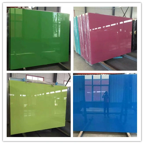 White, Blue, Black, Beige, Pink, Green Yellow Painted Lacquered Spandrel Ceramic Glass