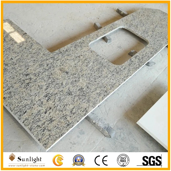 Grey G439 Granite Bathroom Vanity Top with Single Porcelain Sink