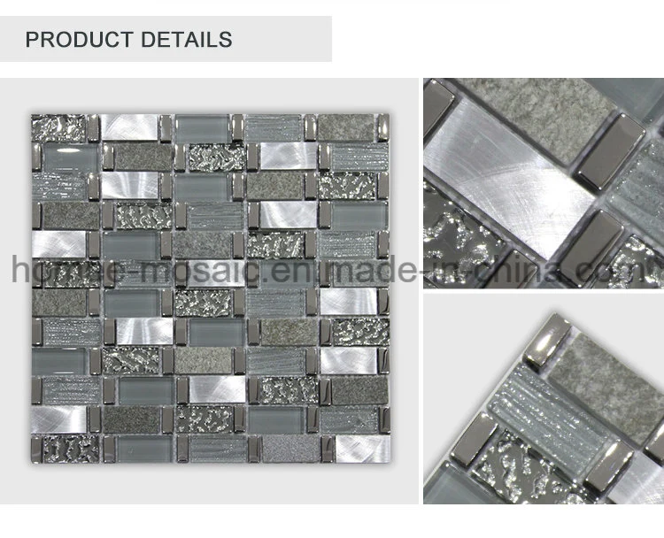 Small Chip Glitter Glass Mixed Stone Metal Glass Mosaic Tile