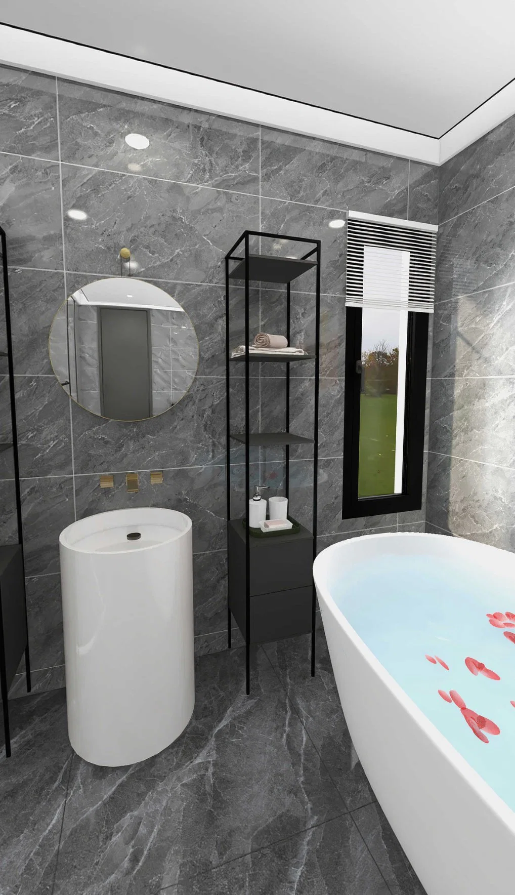 Modern Full-Body Marble Tiles 400*800 Kitchen Wall Tiles Living Room Middle Board Toilet Balcony Bathroom Interior Wall Tiles