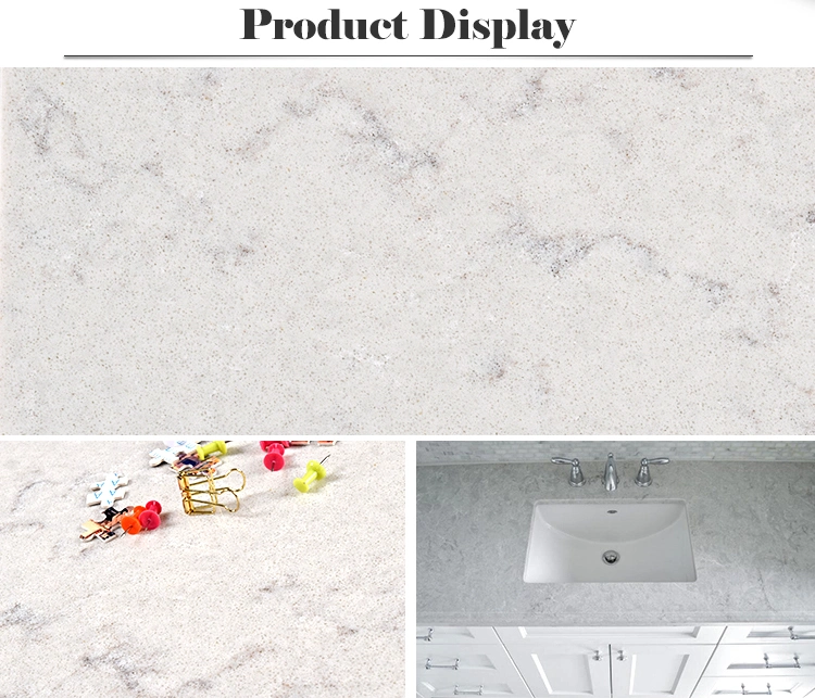 Marble Look White Quartz Stone for Bathroom Countertops